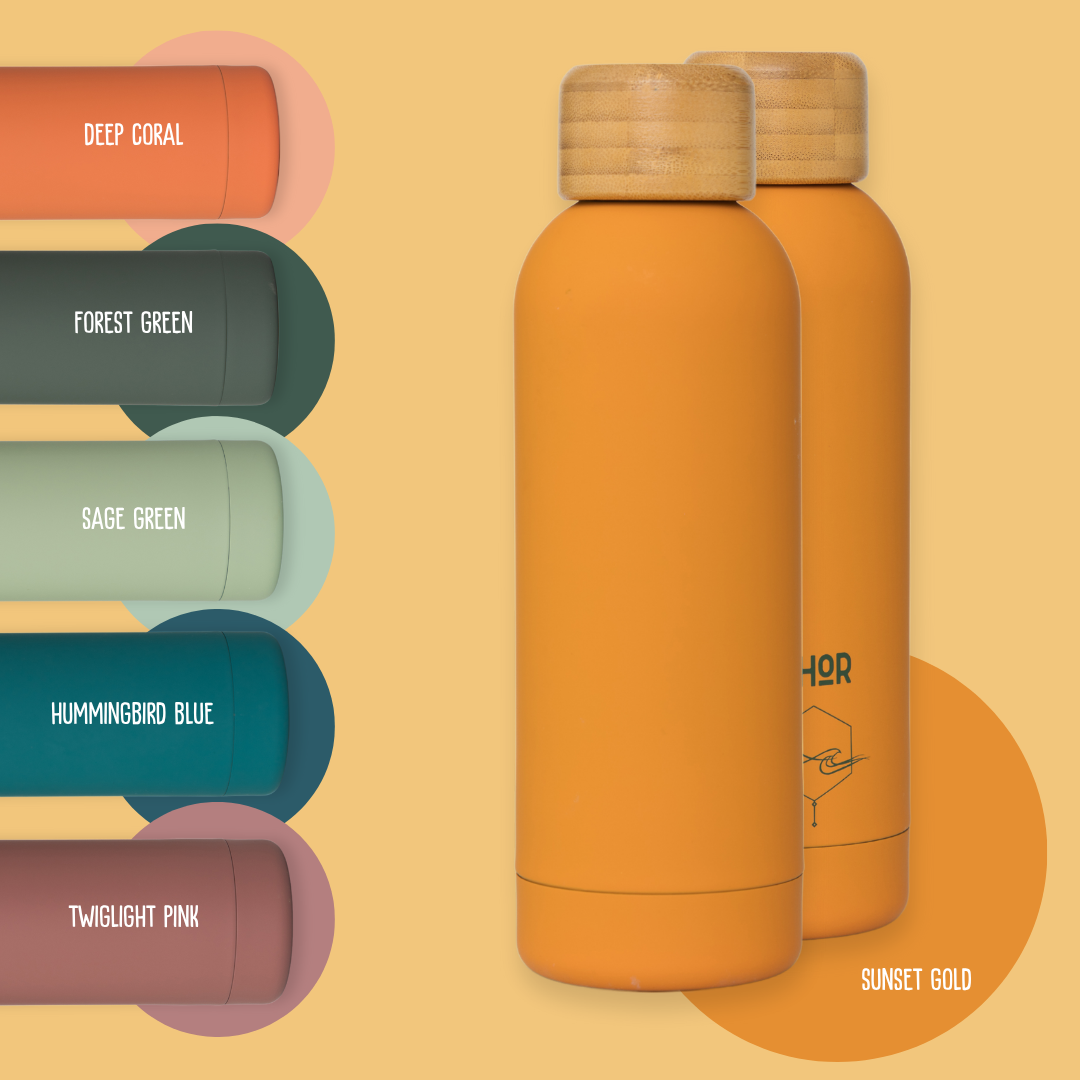 Thermal Water Bottle 500ml | Leakproof Soft Matte Finish | AM·BYTH by Perevor