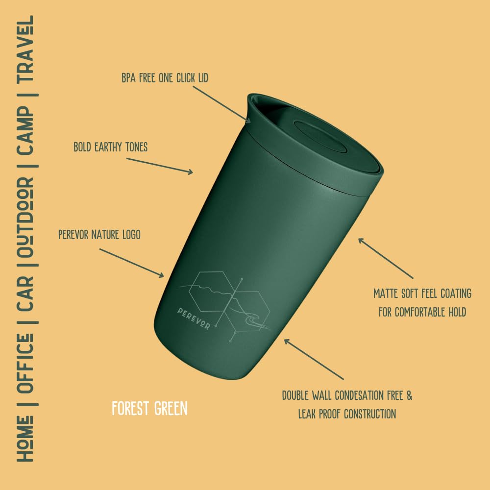 Insulated Travel Cup | 360ml One-Click Mug | AM·BYTH by Perevor