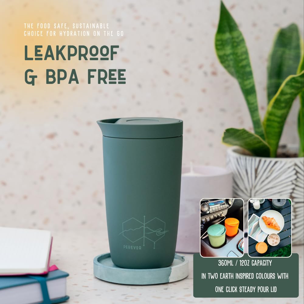 Insulated Travel Cup | 360ml One-Click Mug | AM·BYTH by Perevor