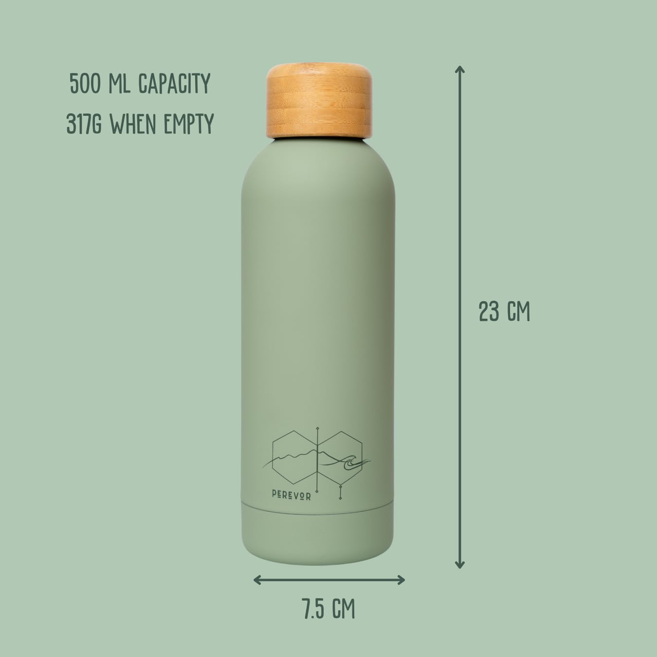Thermal Water Bottle 500ml | Leakproof Soft Matte Finish | AM·BYTH by Perevor