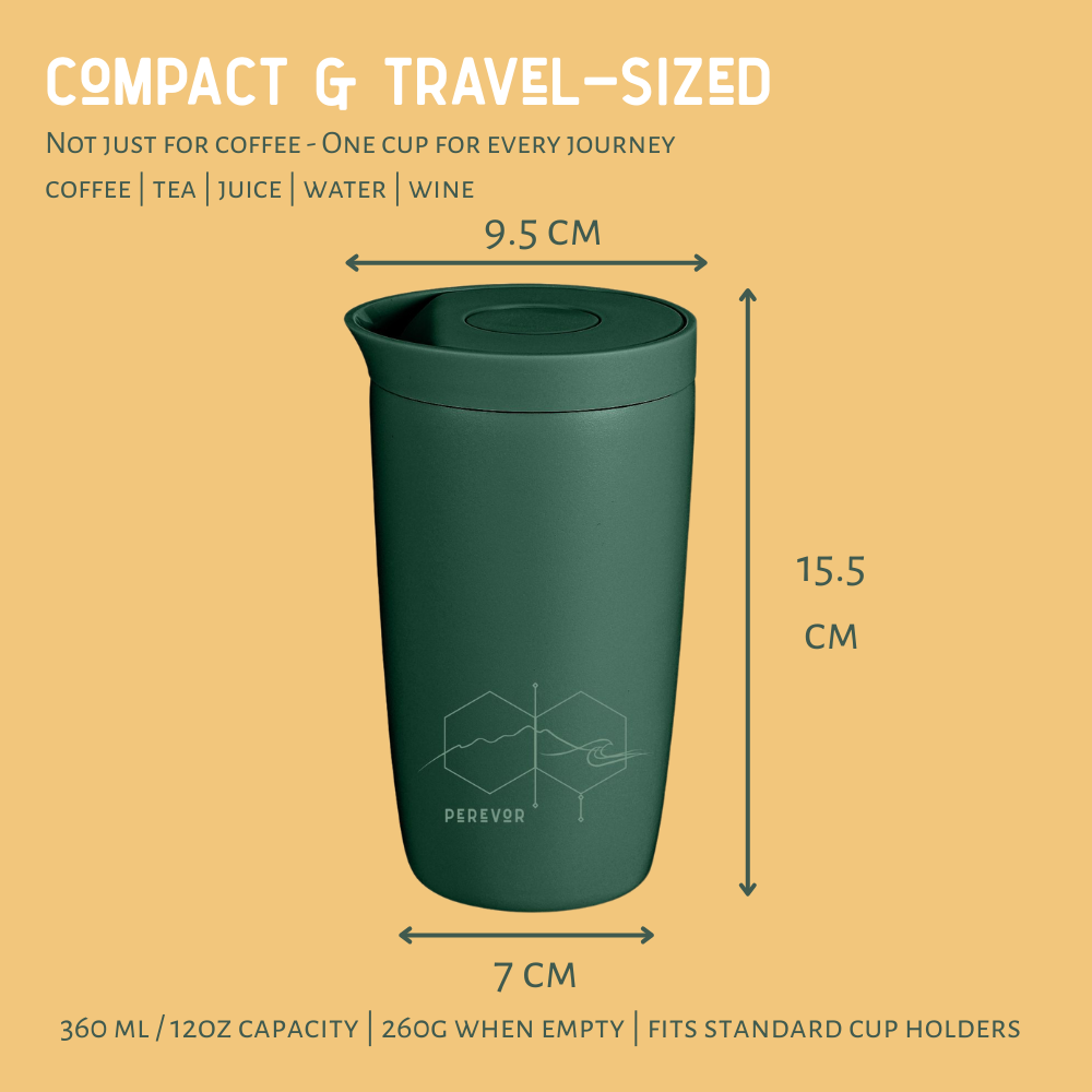 Insulated Travel Cup | 360ml One-Click Mug | AM·BYTH by Perevor