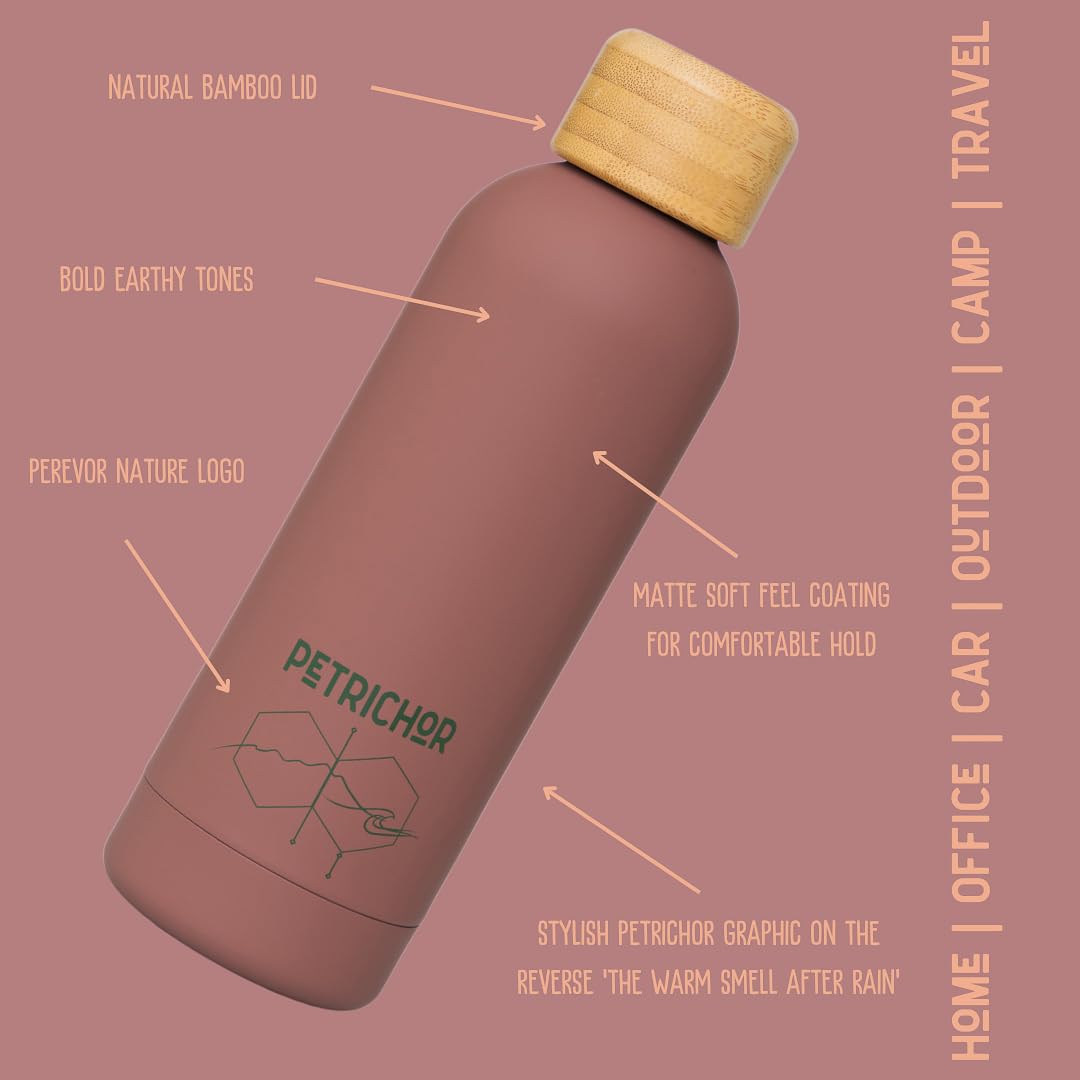 Thermal Water Bottle 500ml | Leakproof Soft Matte Finish | AM·BYTH by Perevor