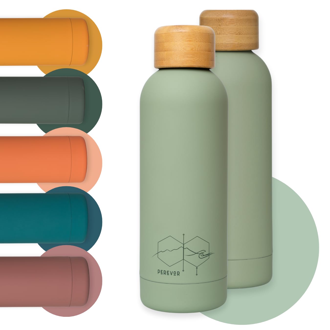 Thermal Water Bottle 500ml | Leakproof Soft Matte Finish | AM·BYTH by Perevor