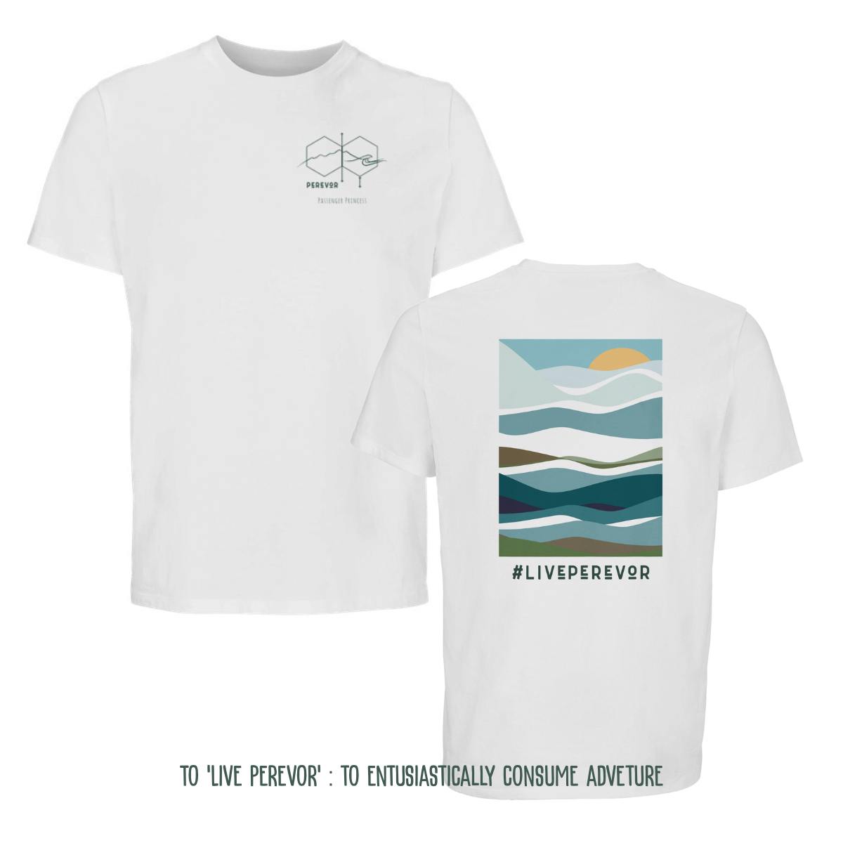 Personalised Eco Gift Travel T-Shirt | Abstract Wilderness Print | Vanlife & Family Adventure Clothing | #LivePerevor | Vanlife gift Idea