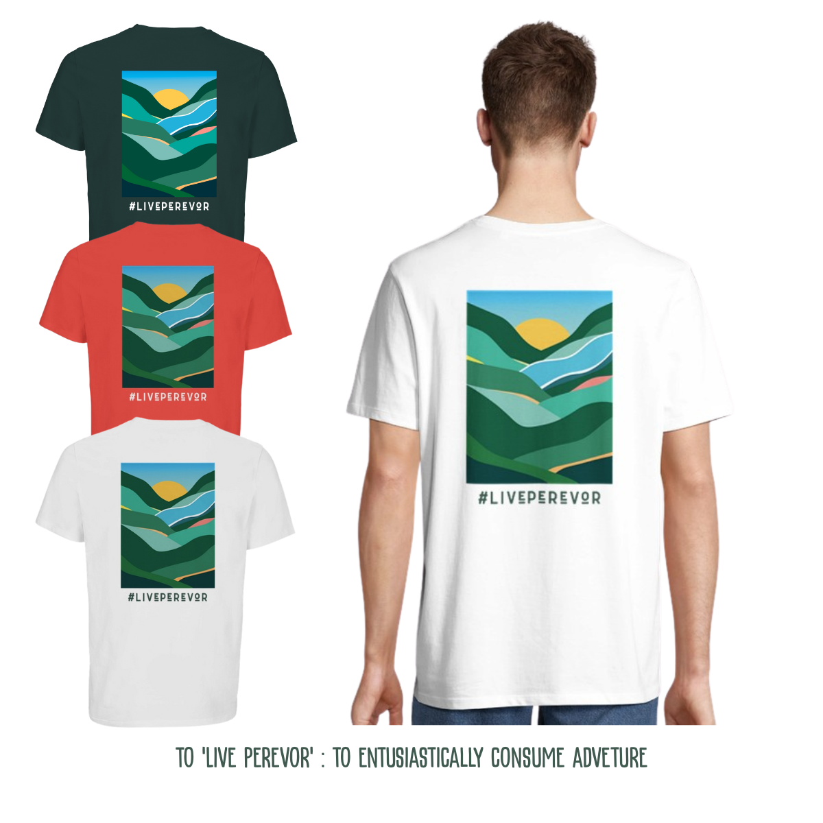 Personalised Eco Gift Travel T-Shirt | Abstract Jungle Print | Vanlife & Family Adventure Clothing | #LivePerevor | Vanlife gift Idea