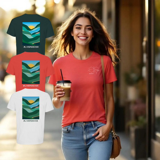 Personalised Eco Gift Travel T-Shirt | Abstract Jungle Print | Vanlife & Family Adventure Clothing | #LivePerevor | Vanlife gift Idea