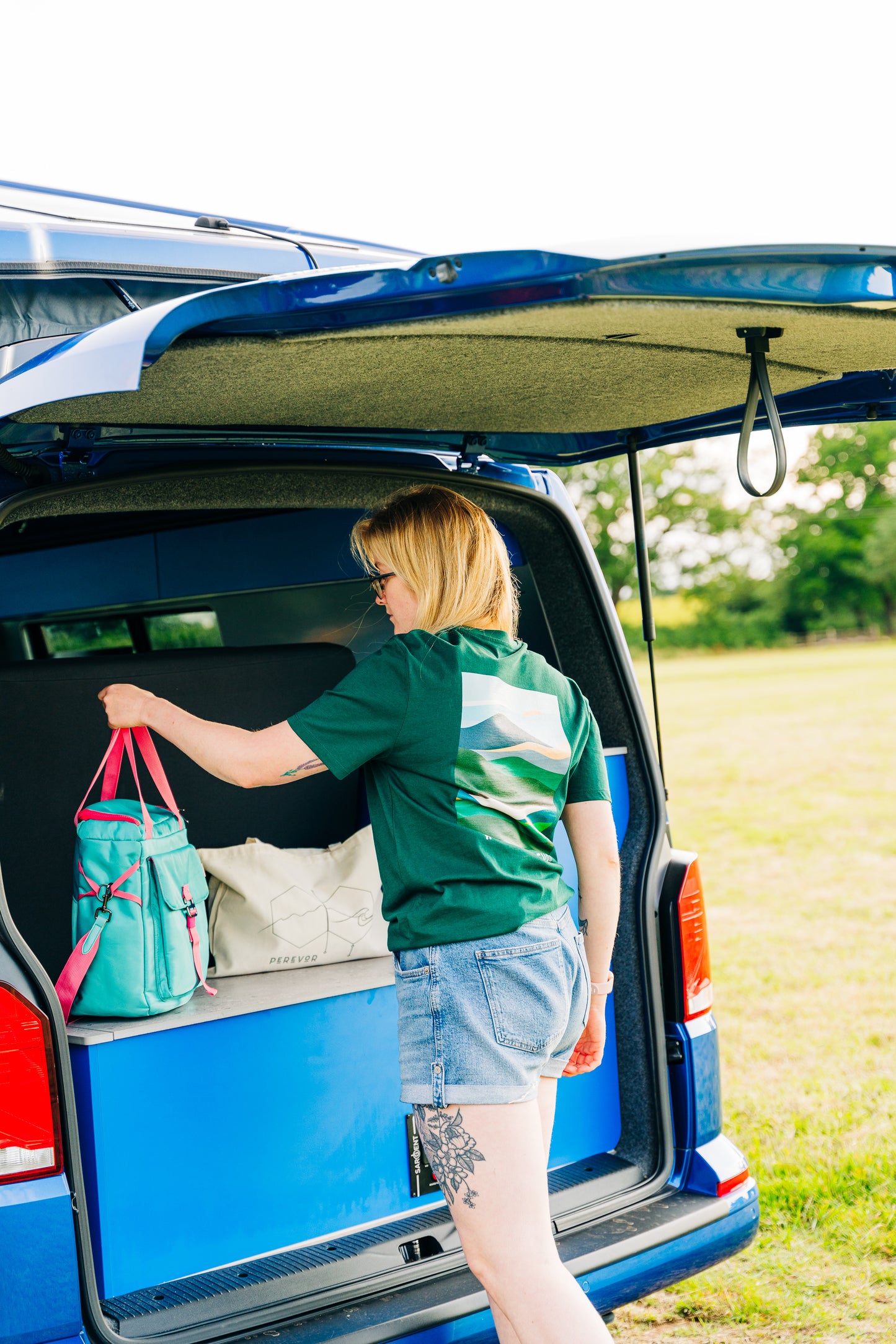 Personalised Eco Gift Travel T-Shirt | Abstract Nature Back Print | Vanlife & Family Adventure Clothing | #LivePerevor | Vanlife gift Idea