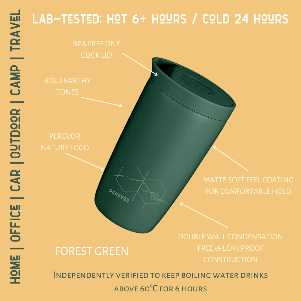 Insulated Travel Cup | 360ml One-Click Mug | AM·BYTH by Perevor