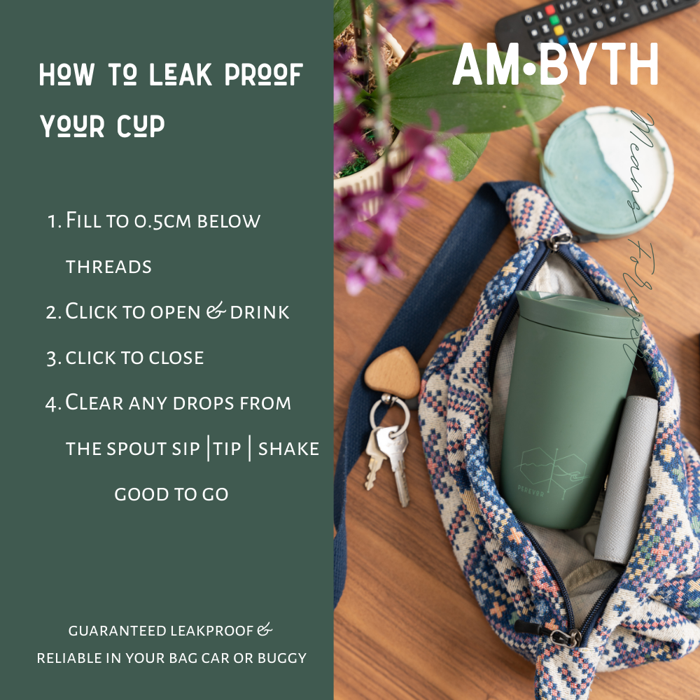 Insulated Travel Cup | 360ml One-Click Mug | AM·BYTH by Perevor