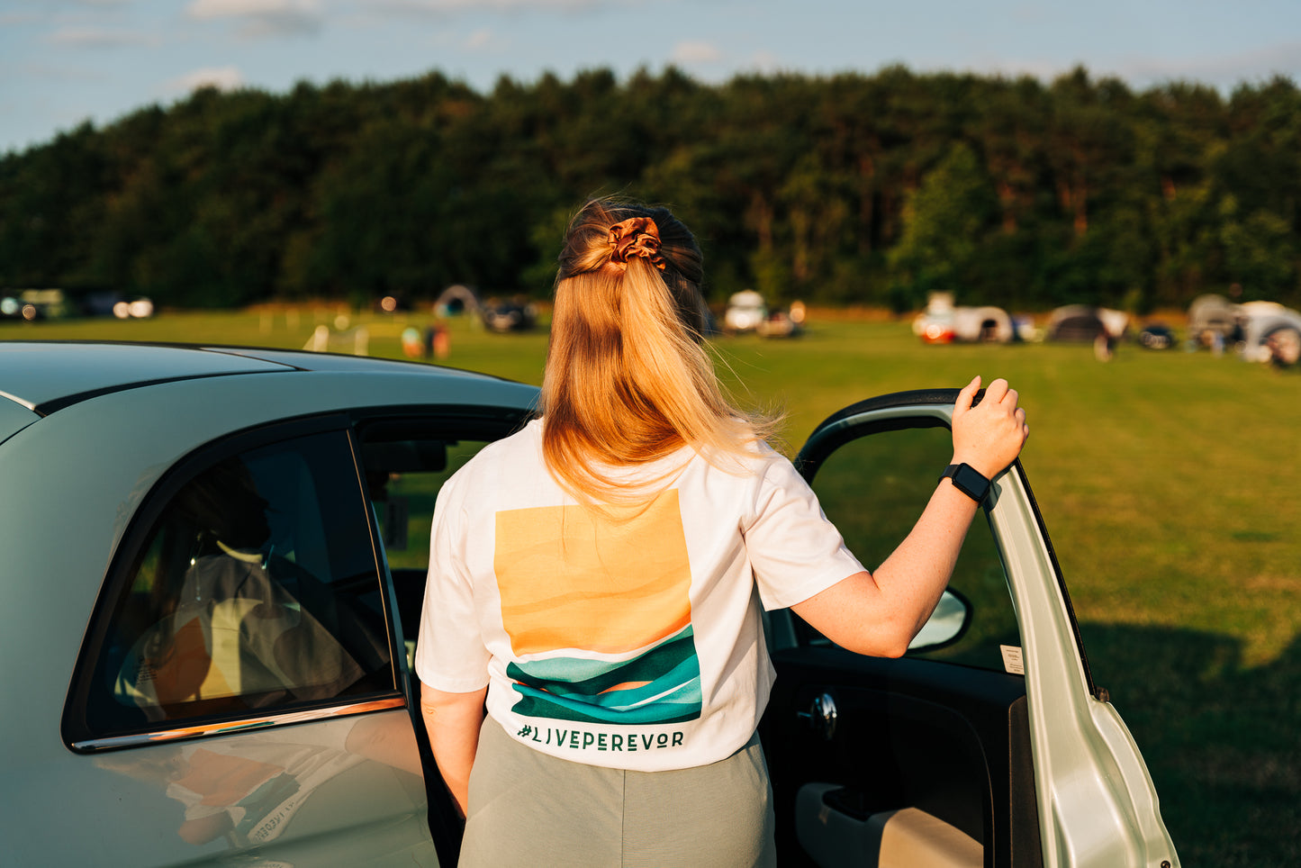 Personalised Eco Gift Travel T-Shirt | Abstract Nature Back Print | Vanlife & Family Adventure Clothing | #LivePerevor | Vanlife gift Idea