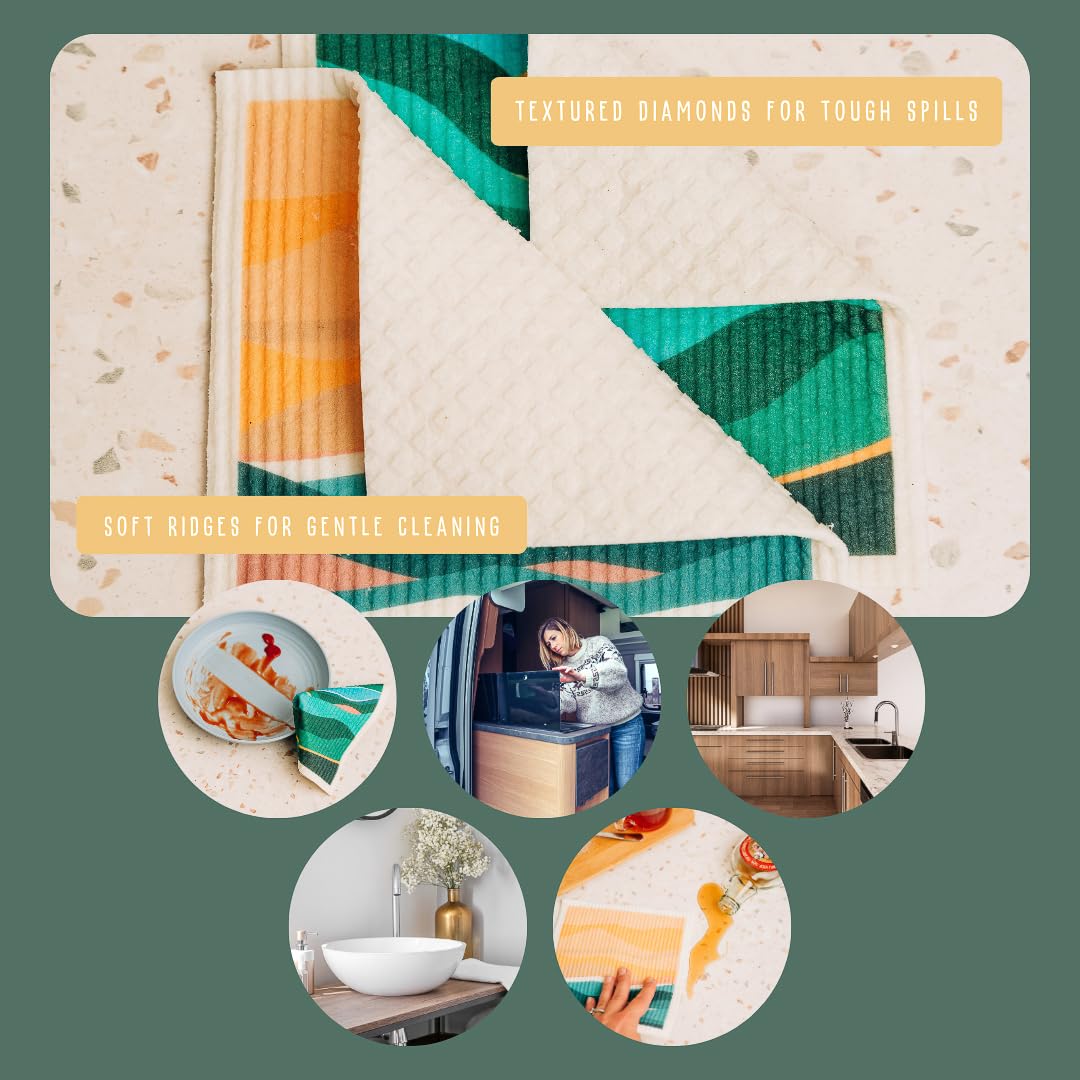 Plant Based Multi Purpose Eco Cloth | Home Car Camping | Replace Wipes & Rolls